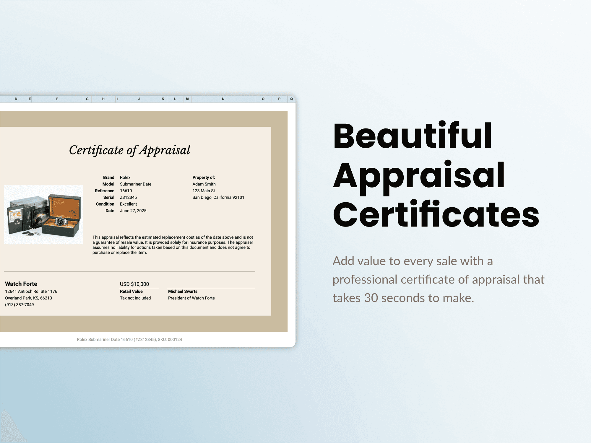 Beautiful Appraisal Certificates
